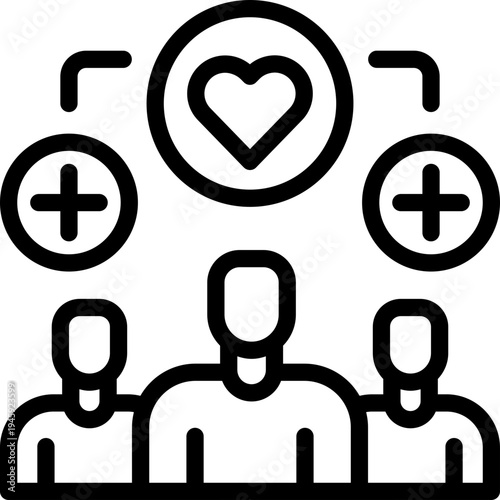 social care line icon. Clean and minimalist vector icon for websites, mobile apps, presentations, and logos. Fully scalable and customizable for any project.