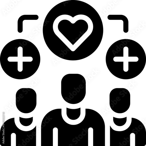 social care glyph icon. Strong and solid vector icon for websites, mobile interfaces, presentations, and visual branding. High quality and easy to edit.