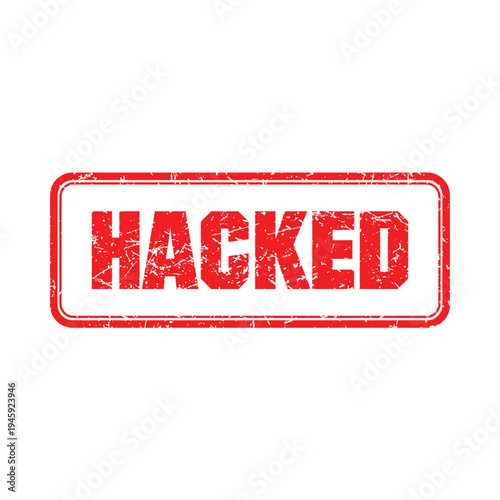 red grungy hacked stamp