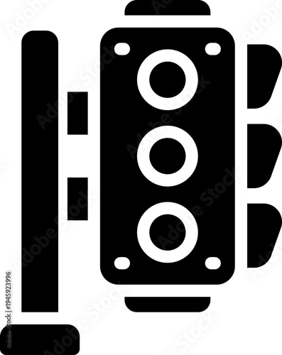 traffic light glyph icon. Strong and solid vector icon for websites, mobile interfaces, presentations, and visual branding. High quality and easy to edit.