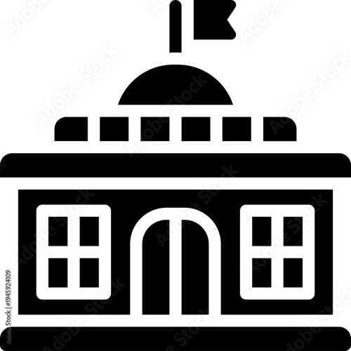 city hall glyph icon. Strong and solid vector icon for websites, mobile interfaces, presentations, and visual branding. High quality and easy to edit.