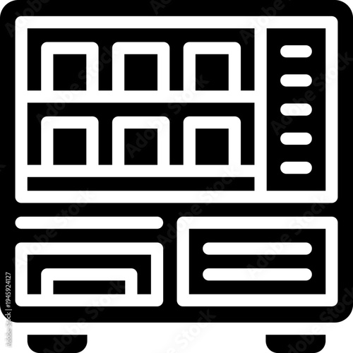 vending machine glyph icon. Strong and solid vector icon for websites, mobile interfaces, presentations, and visual branding. High quality and easy to edit.