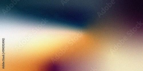 Digital grainy gradient with a colorful soft noise effect. Vintage Grunge Texture Pattern in Blue, purple, orange Tones for Artful Wallpaper. Gradient blur, noise, grain, texture abstract background.