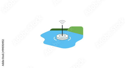 Satellite Dish on Water Surface.