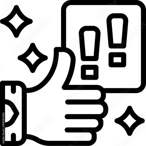 Thumbs up line icon. Clean and minimalist vector icon for websites, mobile apps, presentations, and logos. Fully scalable and customizable for any project.