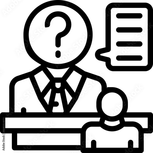 Interview line icon. Clean and minimalist vector icon for websites, mobile apps, presentations, and logos. Fully scalable and customizable for any project.