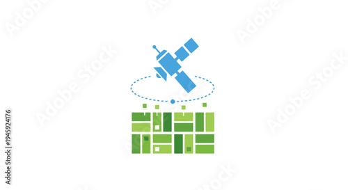 Satellite in Orbit Around Earth.