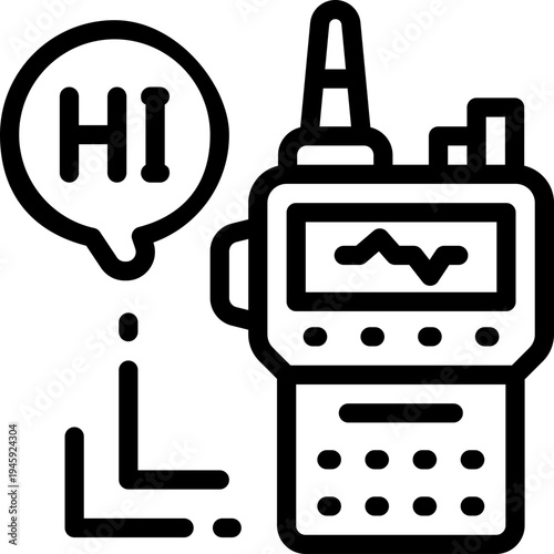 Walkie talkie line icon. Clean and minimalist vector icon for websites, mobile apps, presentations, and logos. Fully scalable and customizable for any project.