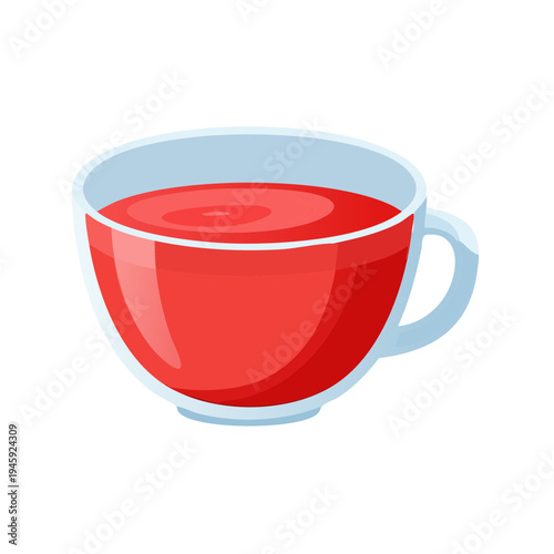 A Vibrant Cup of Red Liquid, Evoking Warmth and Refreshment