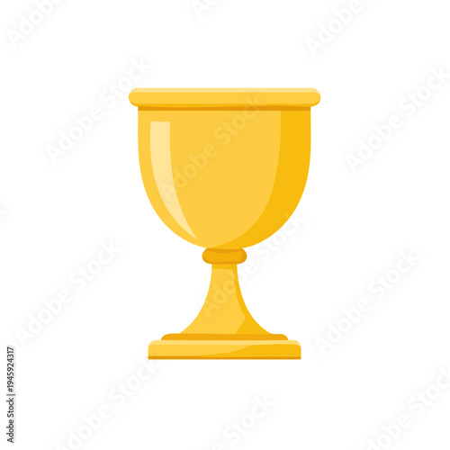 A golden chalice, a symbol of reward and victory, stands out against a simple background. Its elegant shape and rich color make it a striking representation of achievement. 