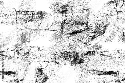 Bild auf Leinwand Black and White Gritty Stone Texture with High Contrast Rock Surface Details