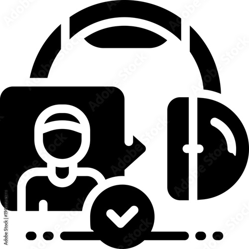 Service glyph icon. Strong and solid vector icon for websites, mobile interfaces, presentations, and visual branding. High quality and easy to edit.