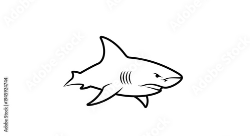 Shark Cartoon Illustration Side View.