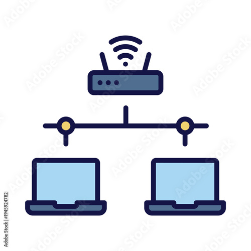 router connected to two laptops