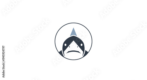 Shark Face Logo Emblem Icon.
