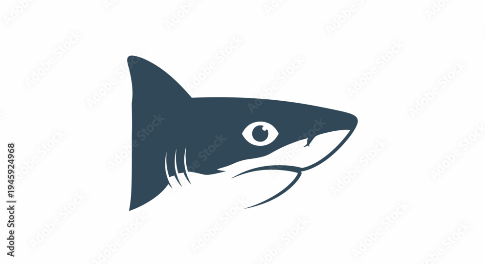 Obraz premium Shark head in dark blue color.