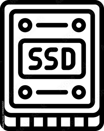 ssd line icon. Clean and minimalist vector icon for websites, mobile apps, presentations, and logos. Fully scalable and customizable for any project.