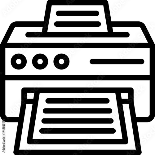 printer line icon. Clean and minimalist vector icon for websites, mobile apps, presentations, and logos. Fully scalable and customizable for any project.