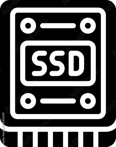 ssd glyph icon. Strong and solid vector icon for websites, mobile interfaces, presentations, and visual branding. High quality and easy to edit.