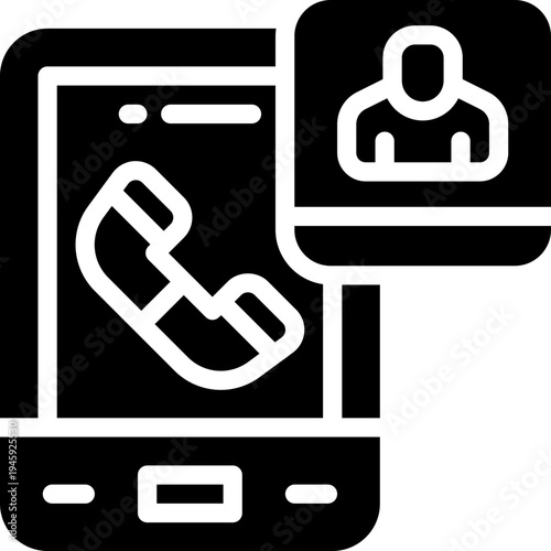 personal contact glyph icon. Strong and solid vector icon for websites, mobile interfaces, presentations, and visual branding. High quality and easy to edit.