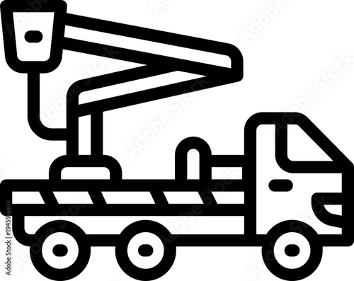 bucket lift line icon. Clean and minimalist vector icon for websites, mobile apps, presentations, and logos. Fully scalable and customizable for any project.