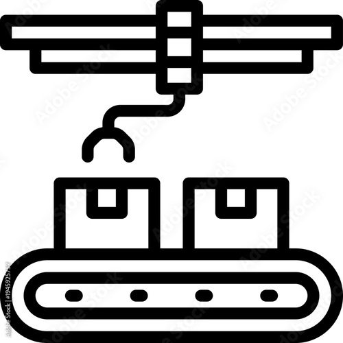 machinery line icon. Clean and minimalist vector icon for websites, mobile apps, presentations, and logos. Fully scalable and customizable for any project.