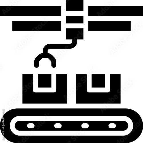 machinery glyph icon. Strong and solid vector icon for websites, mobile interfaces, presentations, and visual branding. High quality and easy to edit.