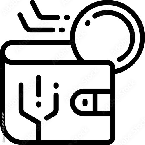 wallet line icon. Clean and minimalist vector icon for websites, mobile apps, presentations, and logos. Fully scalable and customizable for any project.