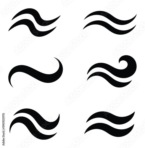 Wave Line Patterns Vector Illustration