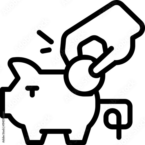 saving line icon. Clean and minimalist vector icon for websites, mobile apps, presentations, and logos. Fully scalable and customizable for any project.