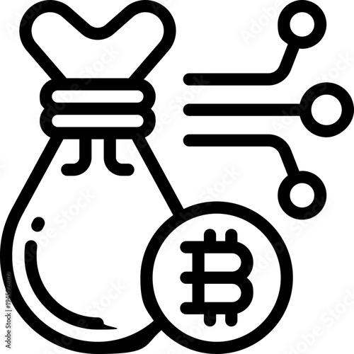 money bag line icon. Clean and minimalist vector icon for websites, mobile apps, presentations, and logos. Fully scalable and customizable for any project.