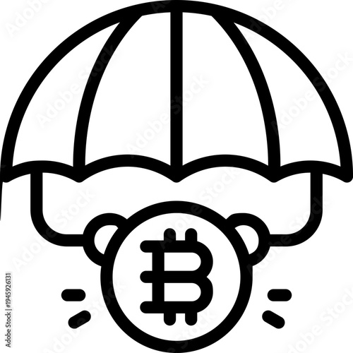 airdrop line icon. Clean and minimalist vector icon for websites, mobile apps, presentations, and logos. Fully scalable and customizable for any project.