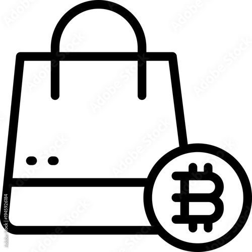 shopping bag line icon. Clean and minimalist vector icon for websites, mobile apps, presentations, and logos. Fully scalable and customizable for any project.