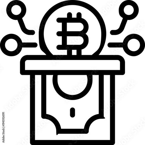 withdraw line icon. Clean and minimalist vector icon for websites, mobile apps, presentations, and logos. Fully scalable and customizable for any project.