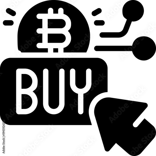 buy glyph icon. Strong and solid vector icon for websites, mobile interfaces, presentations, and visual branding. High quality and easy to edit.