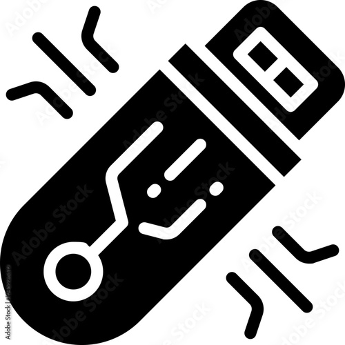 usb glyph icon. Strong and solid vector icon for websites, mobile interfaces, presentations, and visual branding. High quality and easy to edit.
