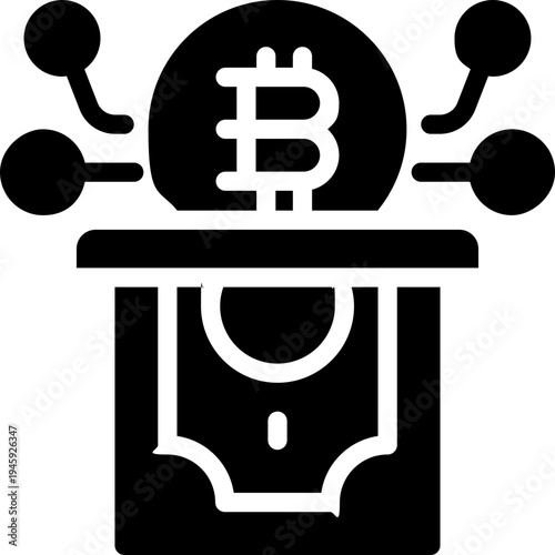 withdraw glyph icon. Strong and solid vector icon for websites, mobile interfaces, presentations, and visual branding. High quality and easy to edit.