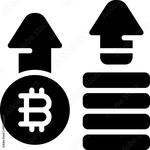 income glyph icon. Strong and solid vector icon for websites, mobile interfaces, presentations, and visual branding. High quality and easy to edit.