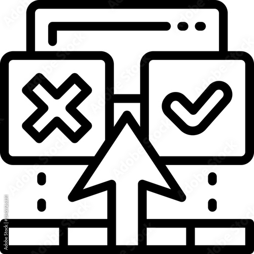 confirmation line icon. Clean and minimalist vector icon for websites, mobile apps, presentations, and logos. Fully scalable and customizable for any project.