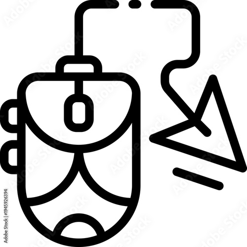 mouse line icon. Clean and minimalist vector icon for websites, mobile apps, presentations, and logos. Fully scalable and customizable for any project.