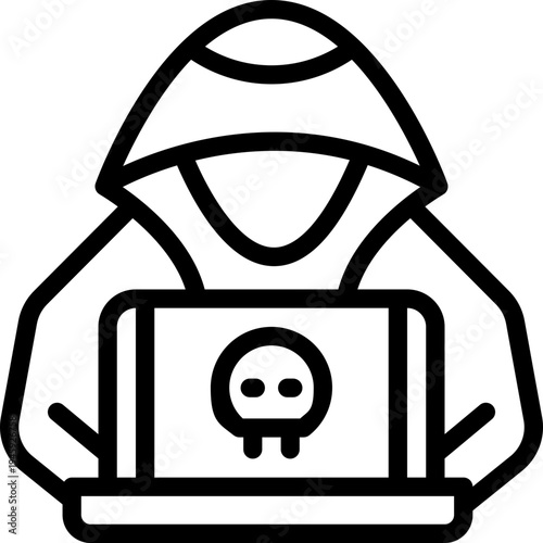 hacker line icon. Clean and minimalist vector icon for websites, mobile apps, presentations, and logos. Fully scalable and customizable for any project.