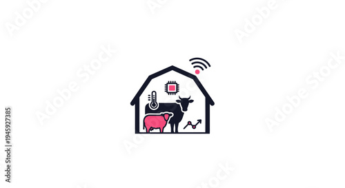 Smart Farm Cow with Technology.