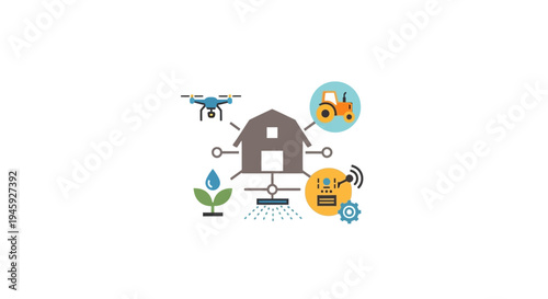 Smart Farm Technology Agriculture Concept.