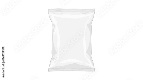 A sealed white plastic food packaging bag.