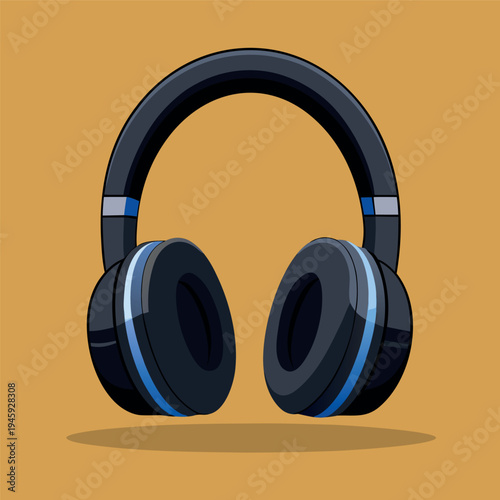 Black modern headphones with soft ear cushions