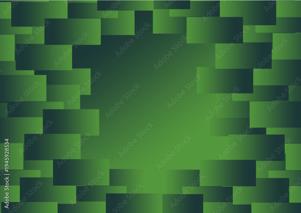 Obraz premium Modern Abstract Green Rectangular Frame Concept with Gradient Shadows for Design Projects