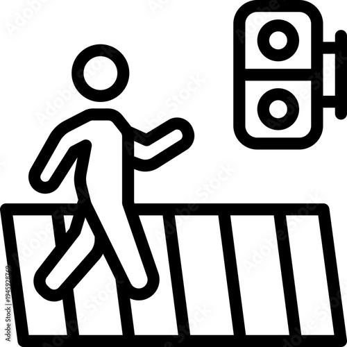 pedestrian line icon. Clean and minimalist vector icon for websites, mobile apps, presentations, and logos. Fully scalable and customizable for any project.