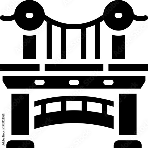 bridge glyph icon. Strong and solid vector icon for websites, mobile interfaces, presentations, and visual branding. High quality and easy to edit.