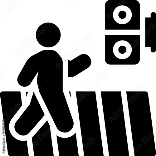 pedestrian glyph icon. Strong and solid vector icon for websites, mobile interfaces, presentations, and visual branding. High quality and easy to edit.