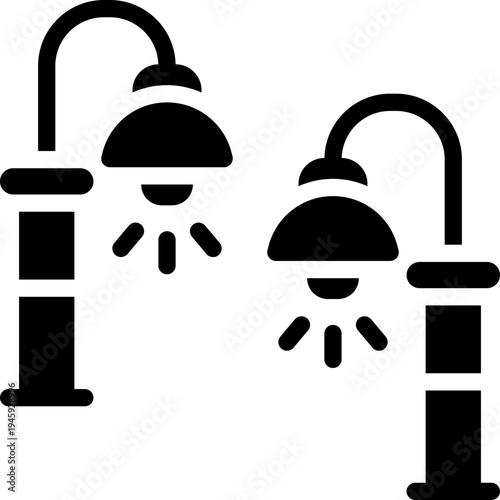 street light glyph icon. Strong and solid vector icon for websites, mobile interfaces, presentations, and visual branding. High quality and easy to edit.